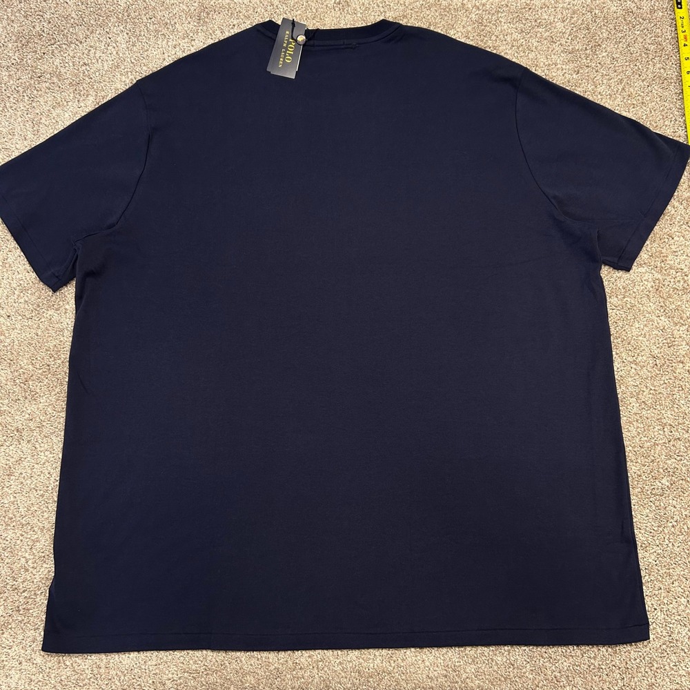 NWT Polo Ralph Lauren Soft Cotton Crewneck Tshirt Men Size 4XLT Navy Blue Pony - Picture 6 of 7